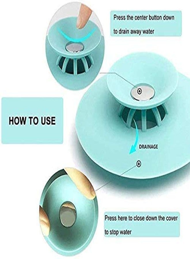 KPNG Shower Drain Stopper - Silicone Bathtub Sink Stopper Hair Trap Hair Catcher Bathtub Drain Strainers Protectors Cover for Floor Laundry Kitchen and Bathroom (Pack of-1, Random) - Image 2